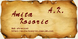 Anita Kosorić vizit kartica